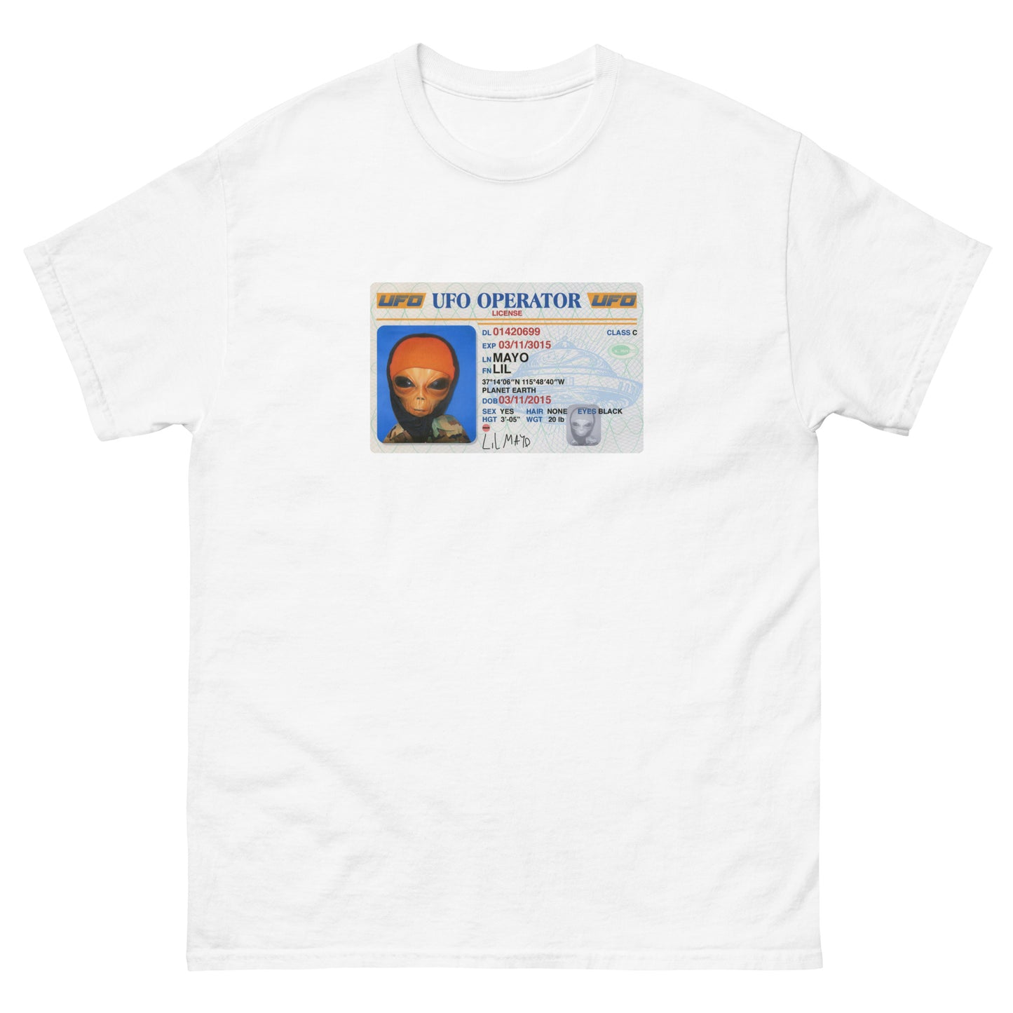 LIL MAYO ALIEN UFO LICENSE T-Shirt