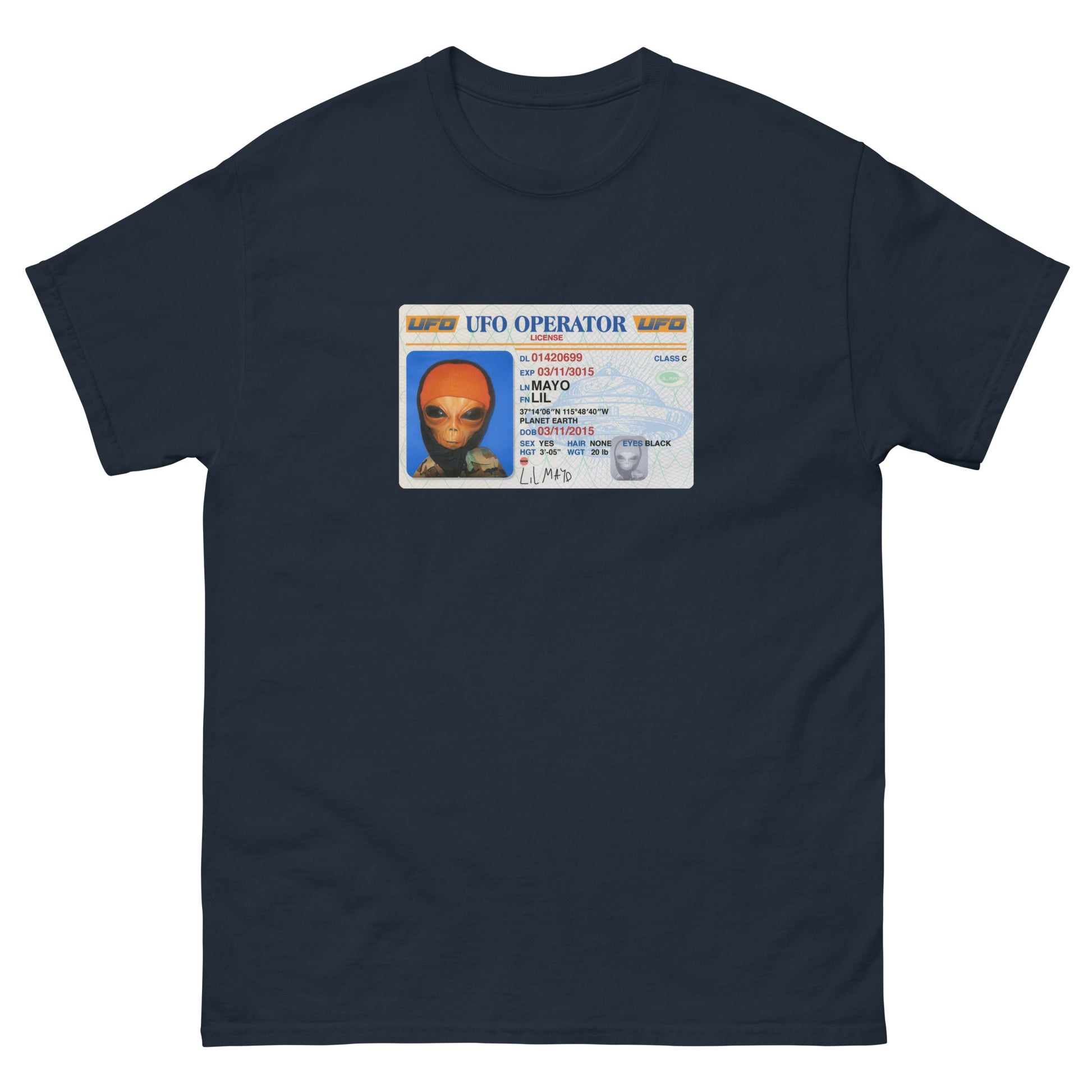 LIL MAYO ALIEN UFO LICENSE T-Shirt