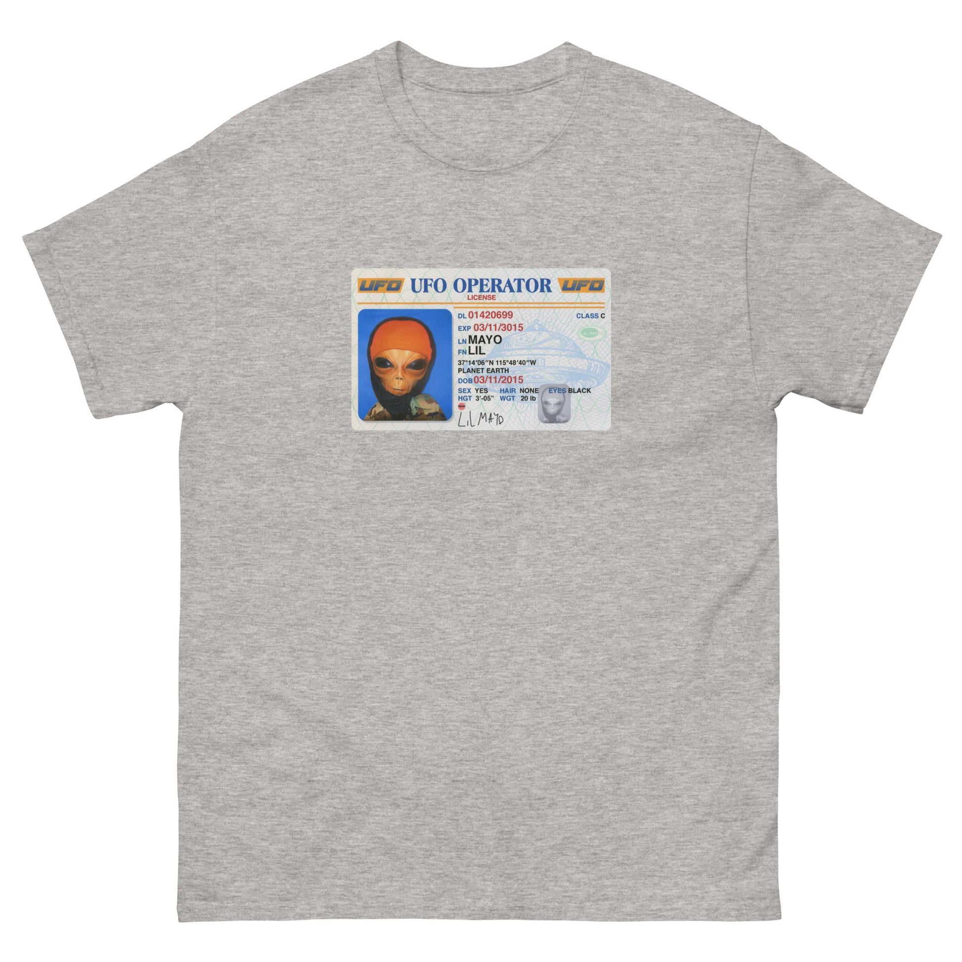 LIL MAYO ALIEN UFO LICENSE T-Shirt